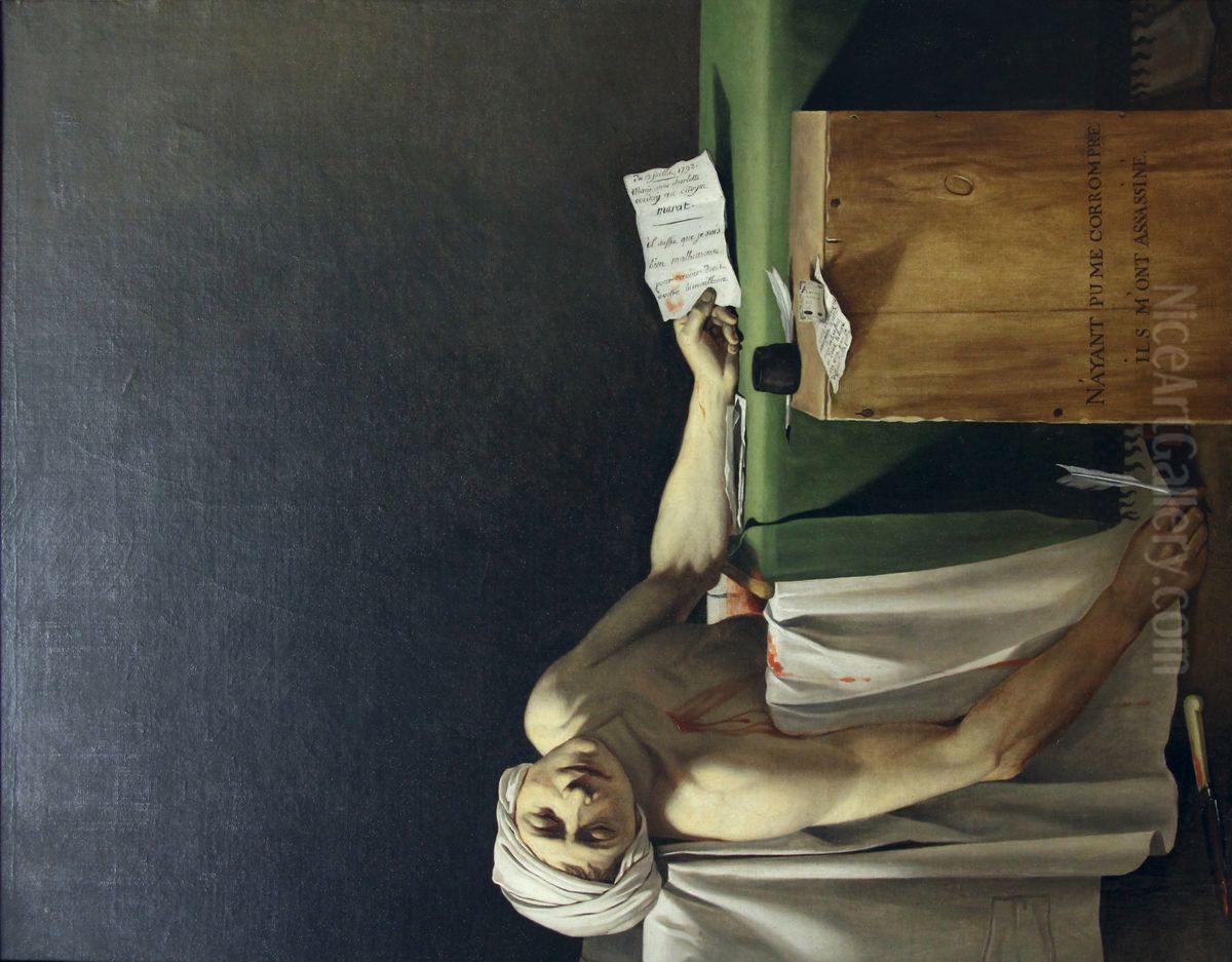 Marat assassine Oil Painting by Jacques-Louis David