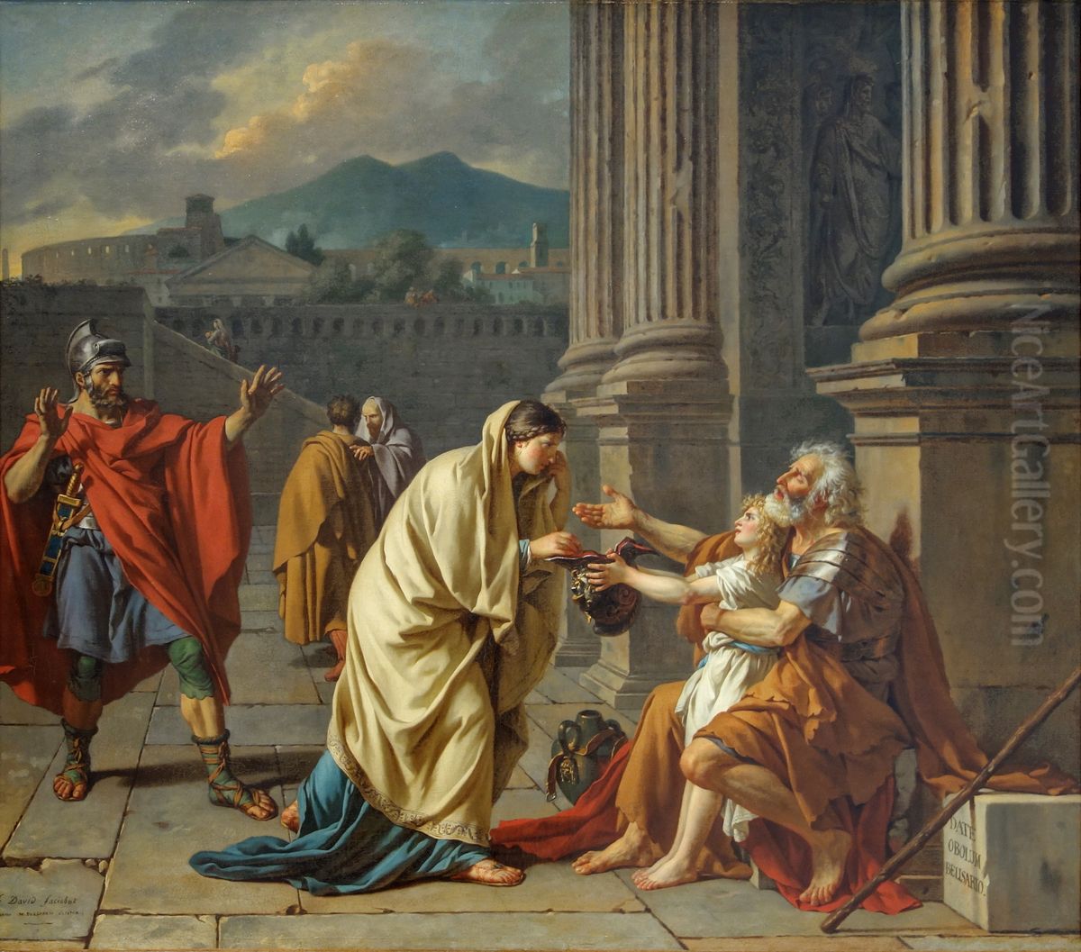 Belisaire demandant l'aumone. Oil Painting by Jacques-Louis David