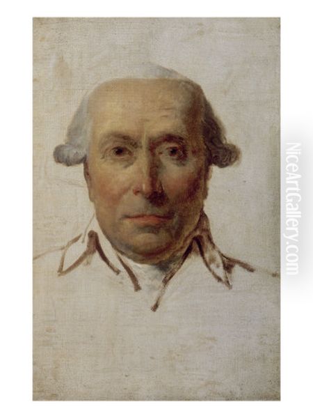 Filippo Mazzei (1730-1816), homme politique, agent du roi de Pologne Stanislas-Auguste Poniatowski a Paris; dit autrefois: Portrait de J.-S.Bailly, puis: Portrait d'A.B.F. Le Goarre de Kervelegan. Oil Painting by Jacques-Louis David
