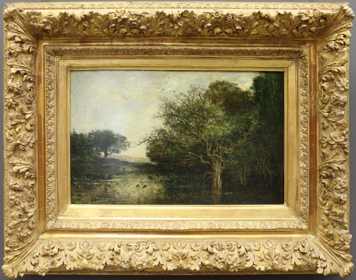The Pond with the Herons Oil Painting by Charles-Francois Daubigny