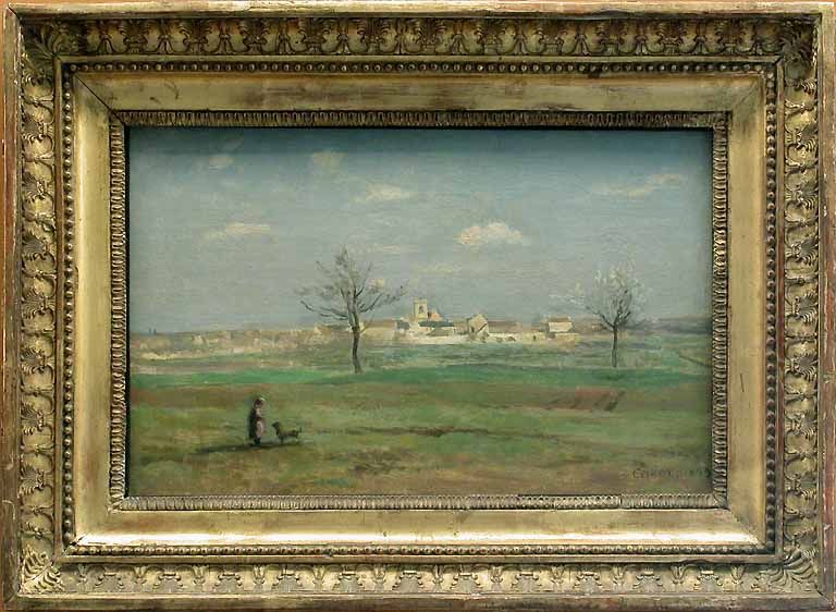Rosny. Vue du village au printemps. Oil Painting by Jean-Baptiste Camille Corot