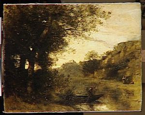 Le passeur. Souvenir de l'etang Moutier aux environs de Montfermeil (Seine-Saint-Denis).