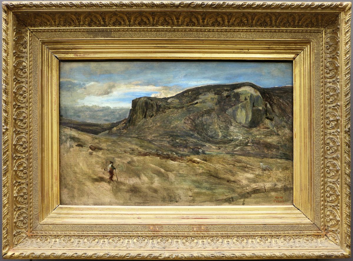 Montagnes de la campagne romaine. Le rocher des Nazons. Oil Painting by Jean-Baptiste Camille Corot