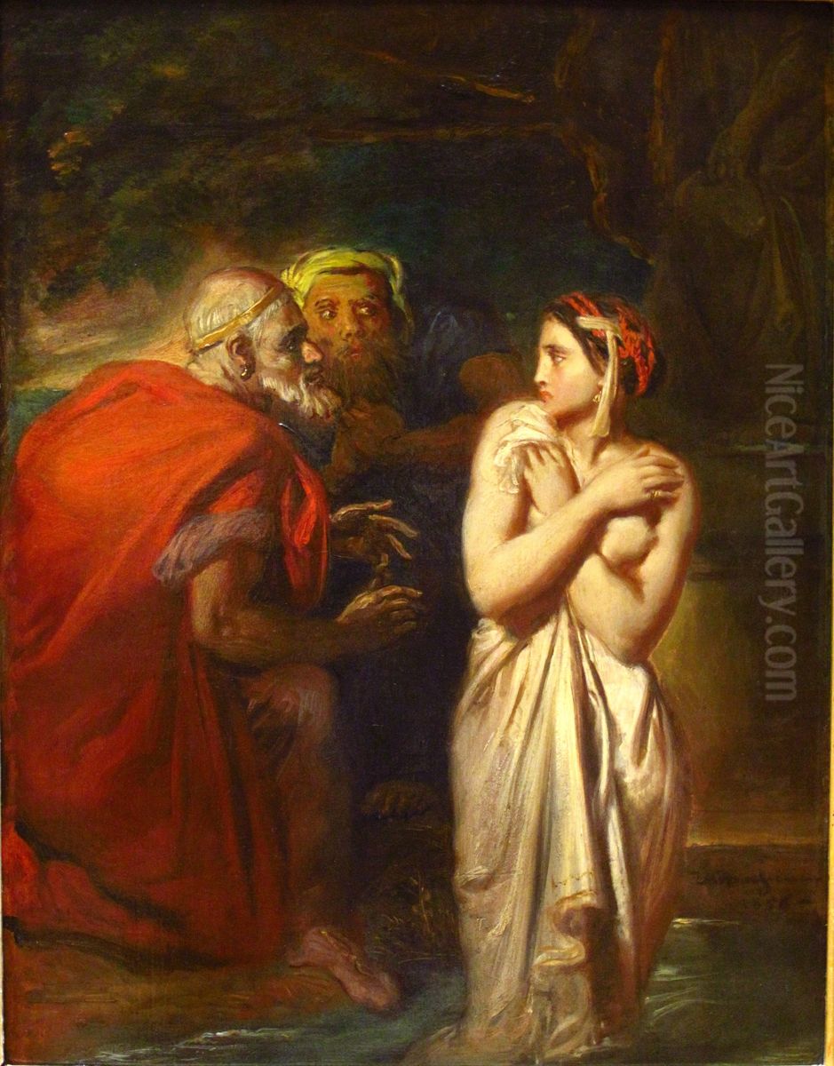 Suzanne et les vieillards Oil Painting by Theodore Chasseriau