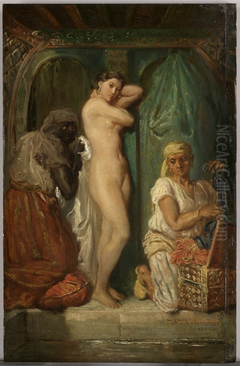 Un bain au serail. Oil Painting by Theodore Chasseriau