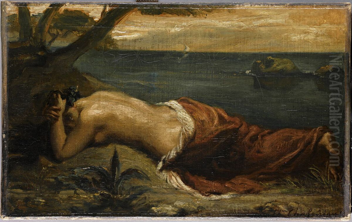 Ariane abandonnee. Oil Painting by Theodore Chasseriau