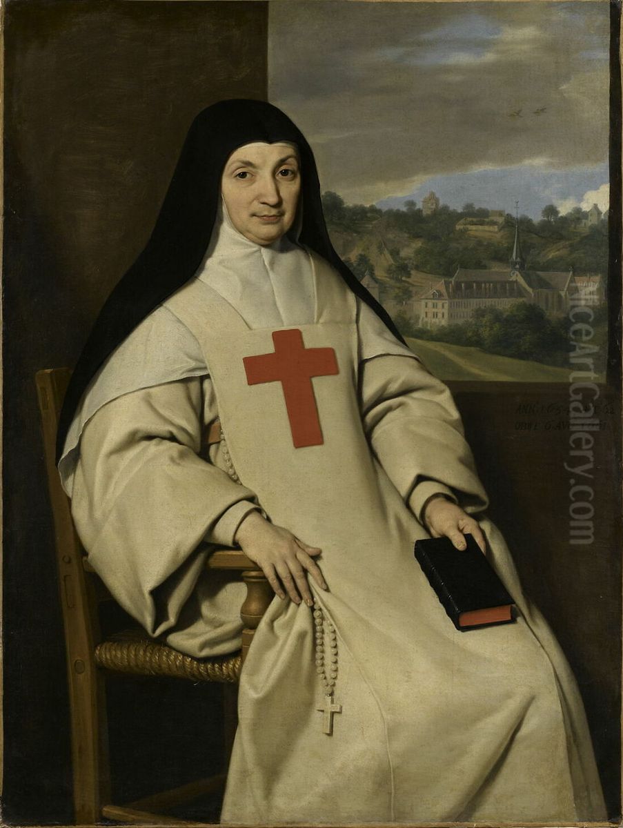 Mere Angelique Arnauld (1591-1661), abbesse de Port-Royal Oil Painting by Philippe de Champaigne