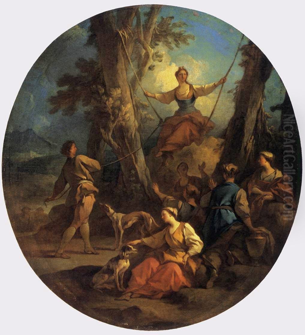 The Swing Oil Painting by Pierre-Jacques Cazes