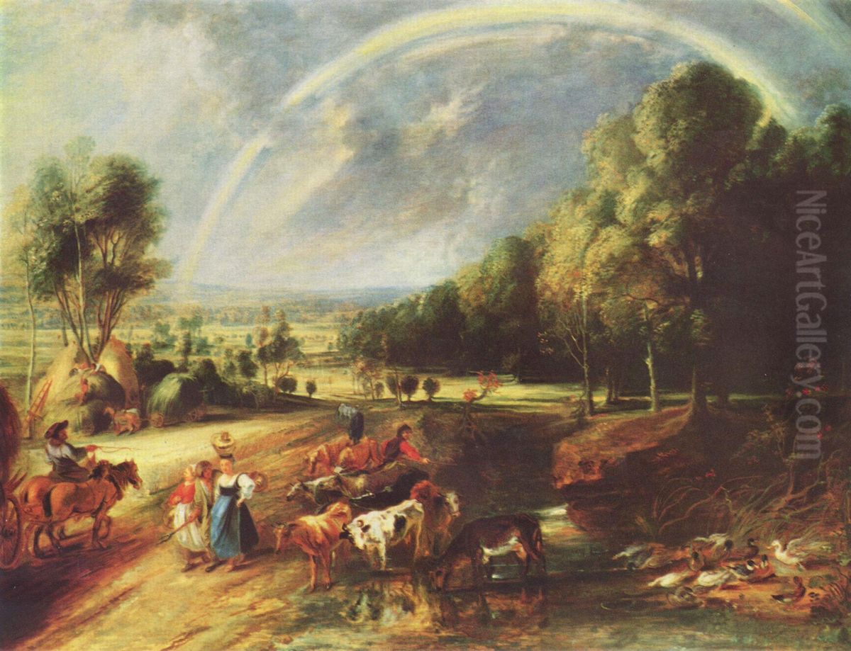 Landschaft mit dem Regenbogen Oil Painting by (studio of) Rubens, Peter Paul