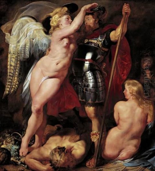 Kronung des Tugendhelden Oil Painting by (studio of) Rubens, Peter Paul