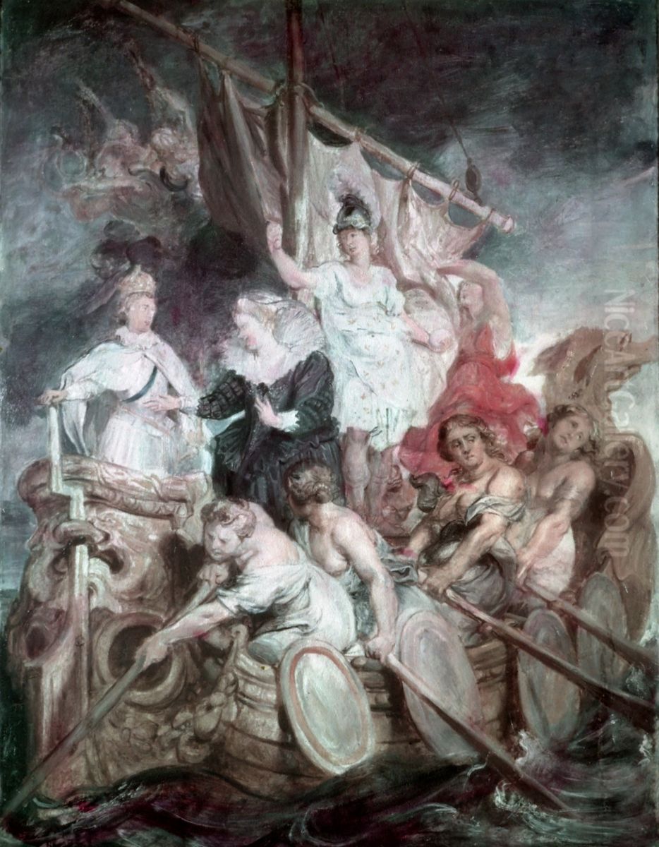 Die Ubergabe der Regentschaft an den Dauphin (Skizze zum Medici-Zyklus) Oil Painting by (studio of) Rubens, Peter Paul