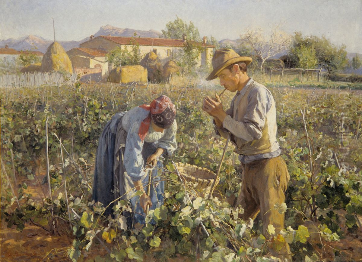 In the Vineyard Oil Painting by Elin Danielson-Gambogi