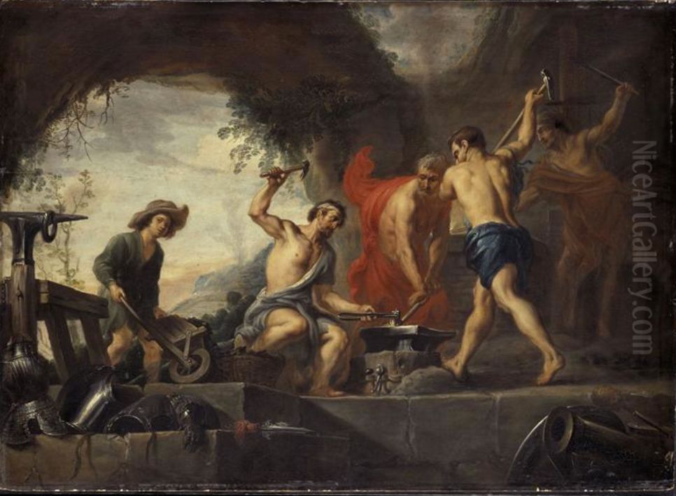 Schmiede des Vulkan Oil Painting by Cornelis Schut