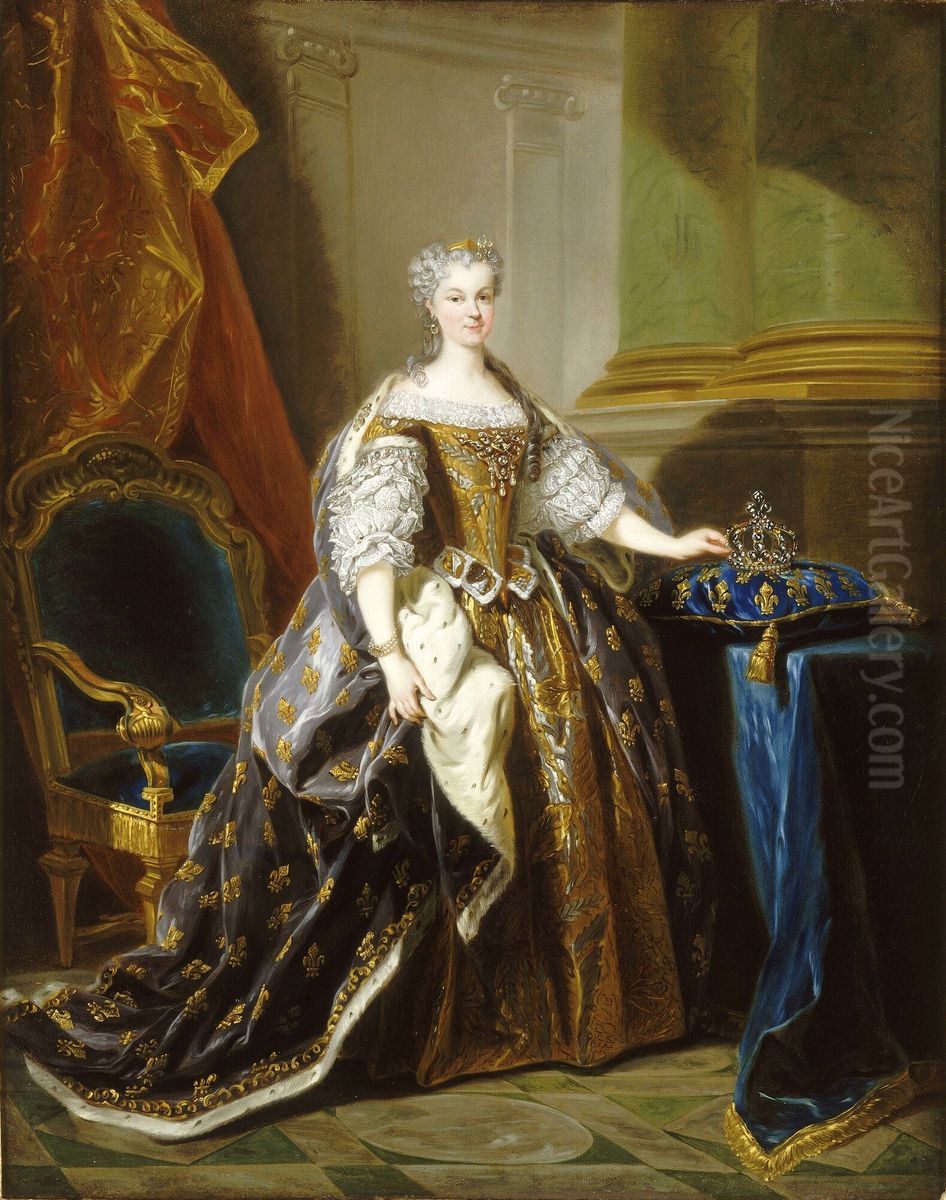 Portrait of Marie Leszczynka. Oil Painting by Jean-Baptiste van Loo