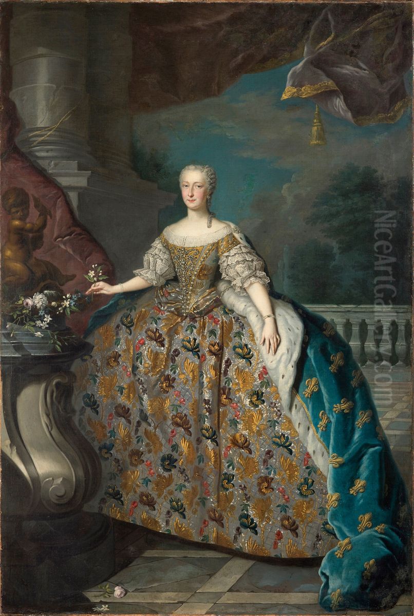 Portrait of Maria Teresa of Spain. Oil Painting by Louis-Michel Van Loo
