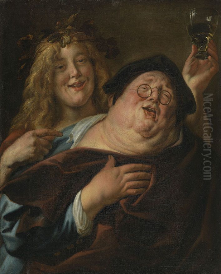 Old reveler Oil Painting by Jacob Jordaens