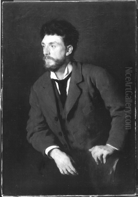 Der Maler Adolf Holzel Oil Painting by Alois Erdtelt