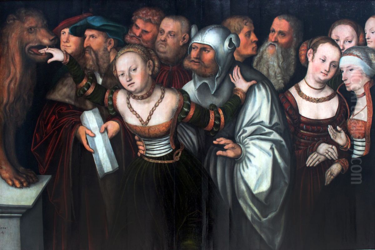 Die Fabel vom Mund der Wahrheit Oil Painting by Lucas Cranach the Elder