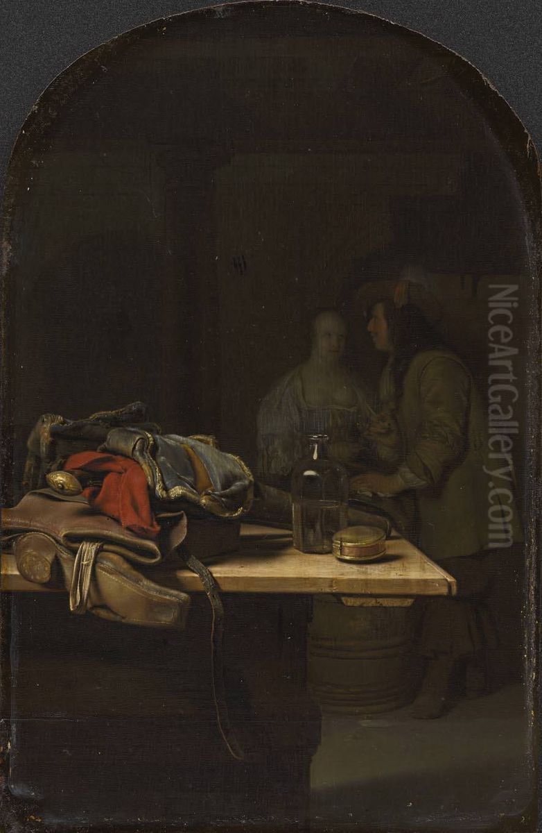 Der Reiterstiefel Oil Painting by Frans van Mieris