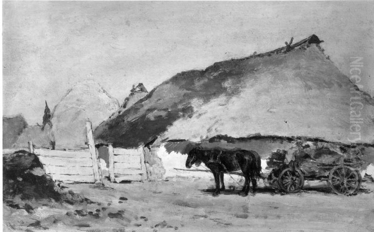 Der Szolnoker Tretplatz Oil Painting by August von Pettenkofen