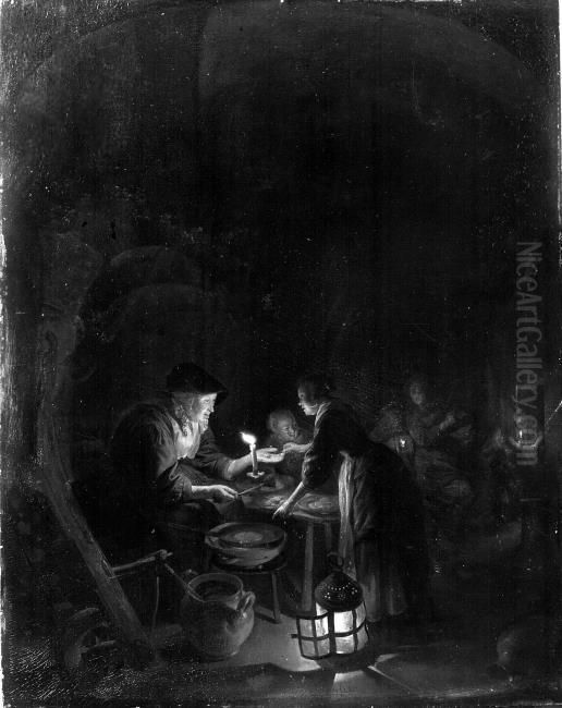 Die alte Kuchenbackerin Oil Painting by Gerrit Dou