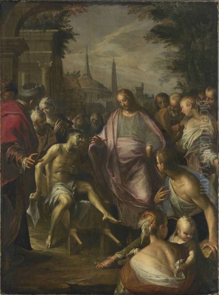 Die Auferweckung des Junglings von Naim Oil Painting by Hans Von Aachen