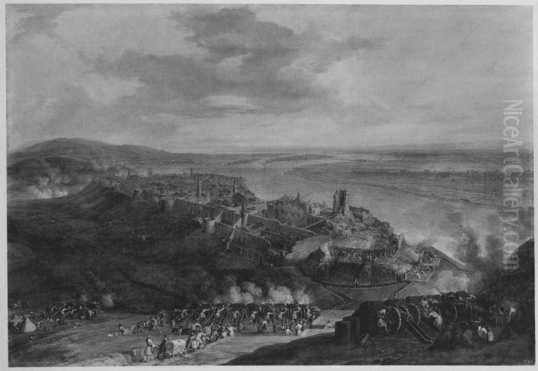 Die Eroberung der Festung Ofen 1686 Oil Painting by Franz Joachim Beich