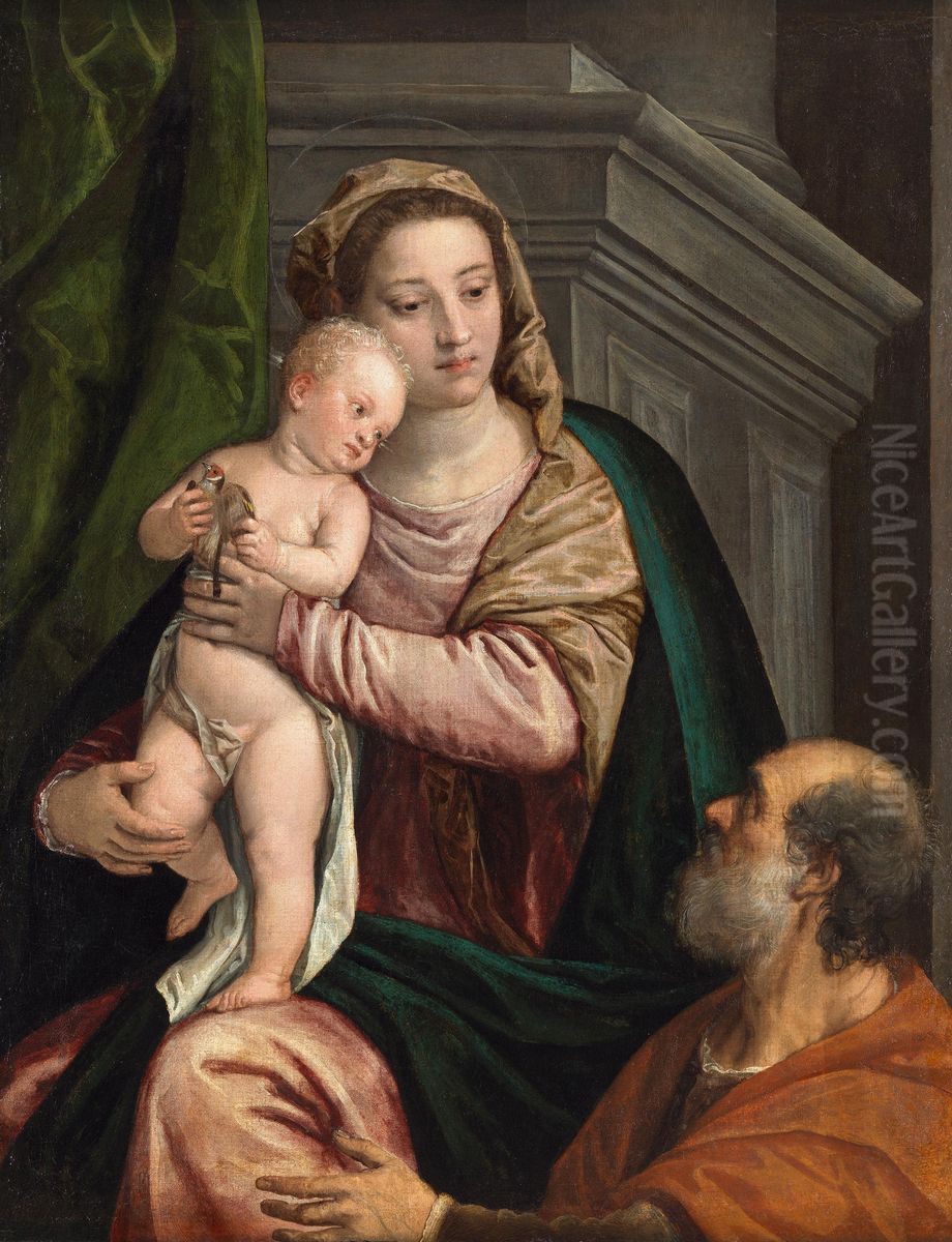 Maria mit Kind und einem Stifter Oil Painting by Paolo Veronese (Caliari)