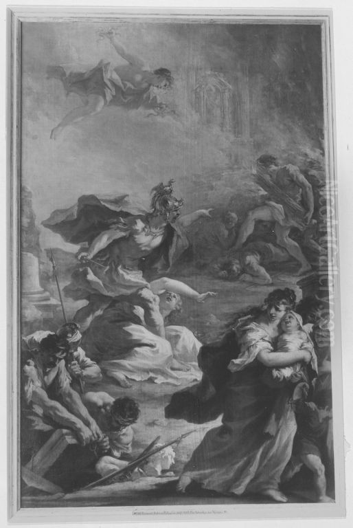 Die Schrecken des Krieges Oil Painting by Giovanni Antonio Pellegrini