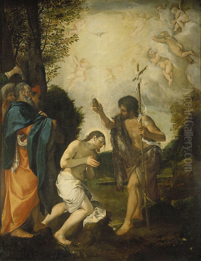 Die Taufe Christi Oil Painting by Ludovico Carracci