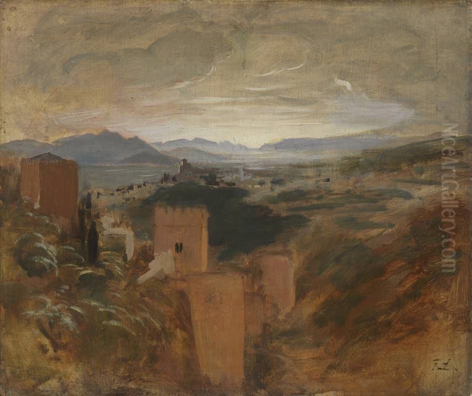 Die Vega von Granada Oil Painting by Lenbach Franz Von