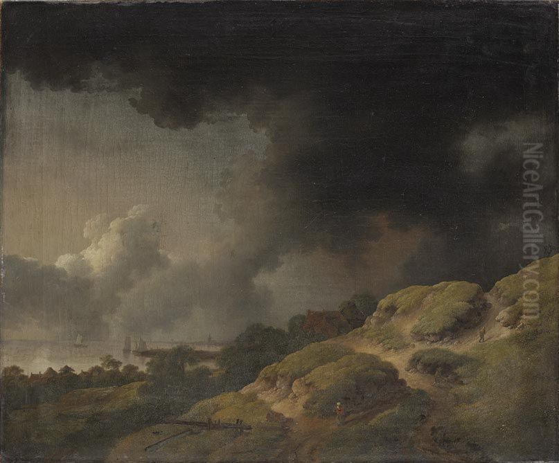 Dunenlandschaft Oil Painting by Christian Wilhelm Ernst Dietrich