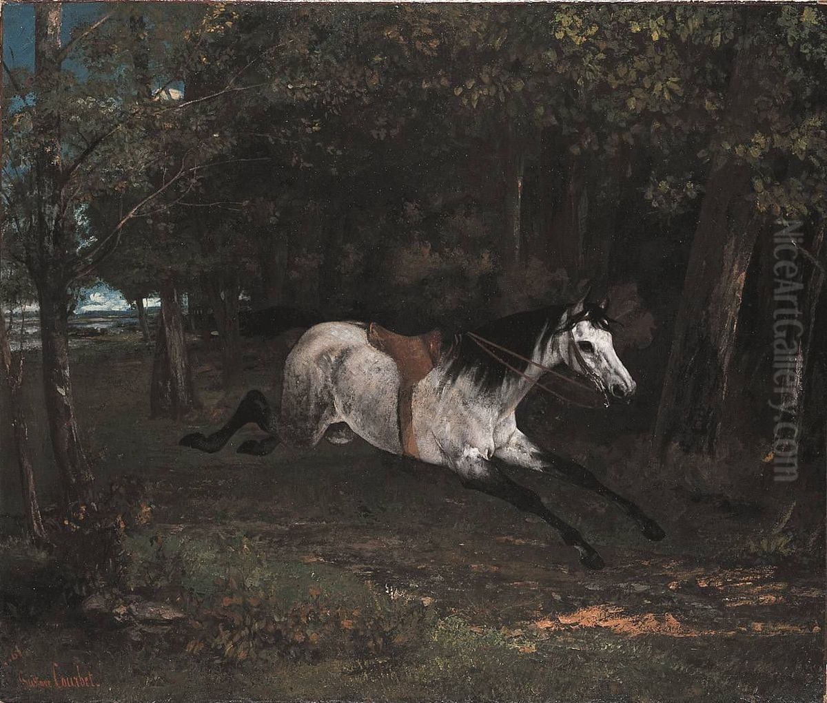 Durchgehendes Pferd Oil Painting by Gustave Courbet