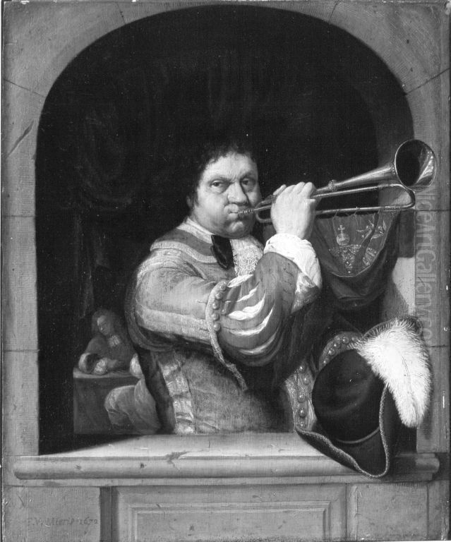 Ein Trompeter Oil Painting by Frans van Mieris