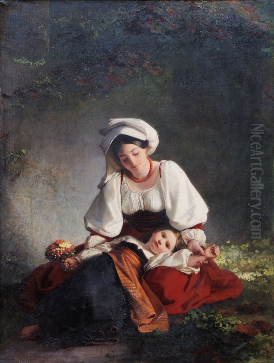 A mother from Alvito Oil Painting by August Riedel
