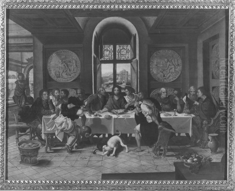 Das letzte Abendmahl Oil Painting by Pieter Coecke Van Aelst