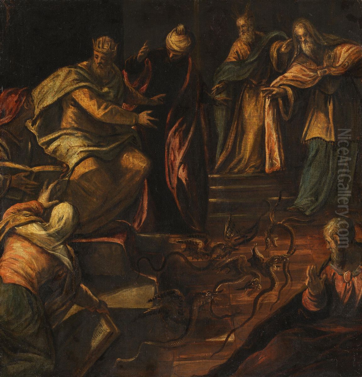 Das mosaische Schlangenwunder Oil Painting by Jacopo Tintoretto