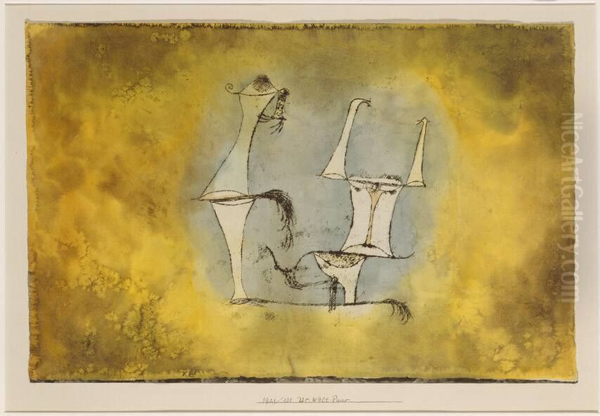 Das Urweltpaar Oil Painting by Paul Klee