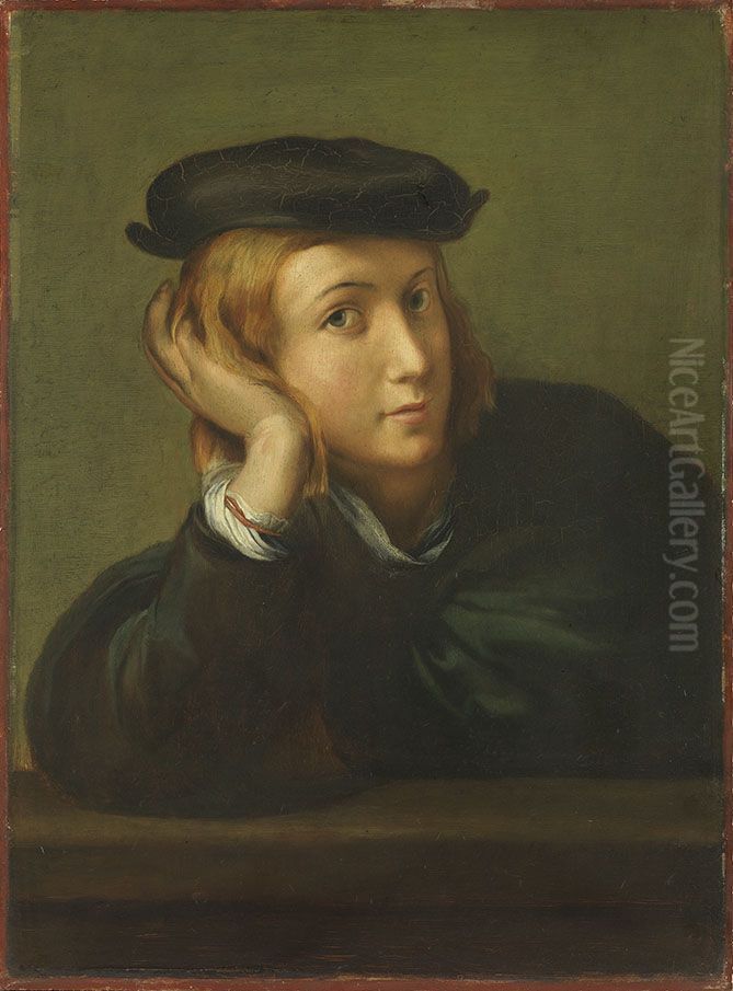 Bildnis eines jungen Mannes (nach Raffael) Oil Painting by Ernst Friedrich von Liphart