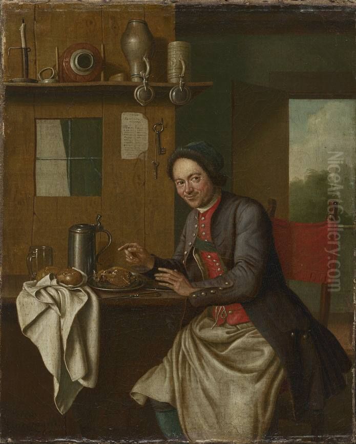 Bildnis eines Wirtes Oil Painting by Peter Jacob Horemans