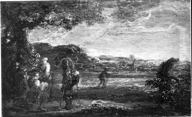 Bucht bei bewegter See Oil Painting by Salvator Rosa Bucht bei bewegter See Oil Painting by Salvator Rosa