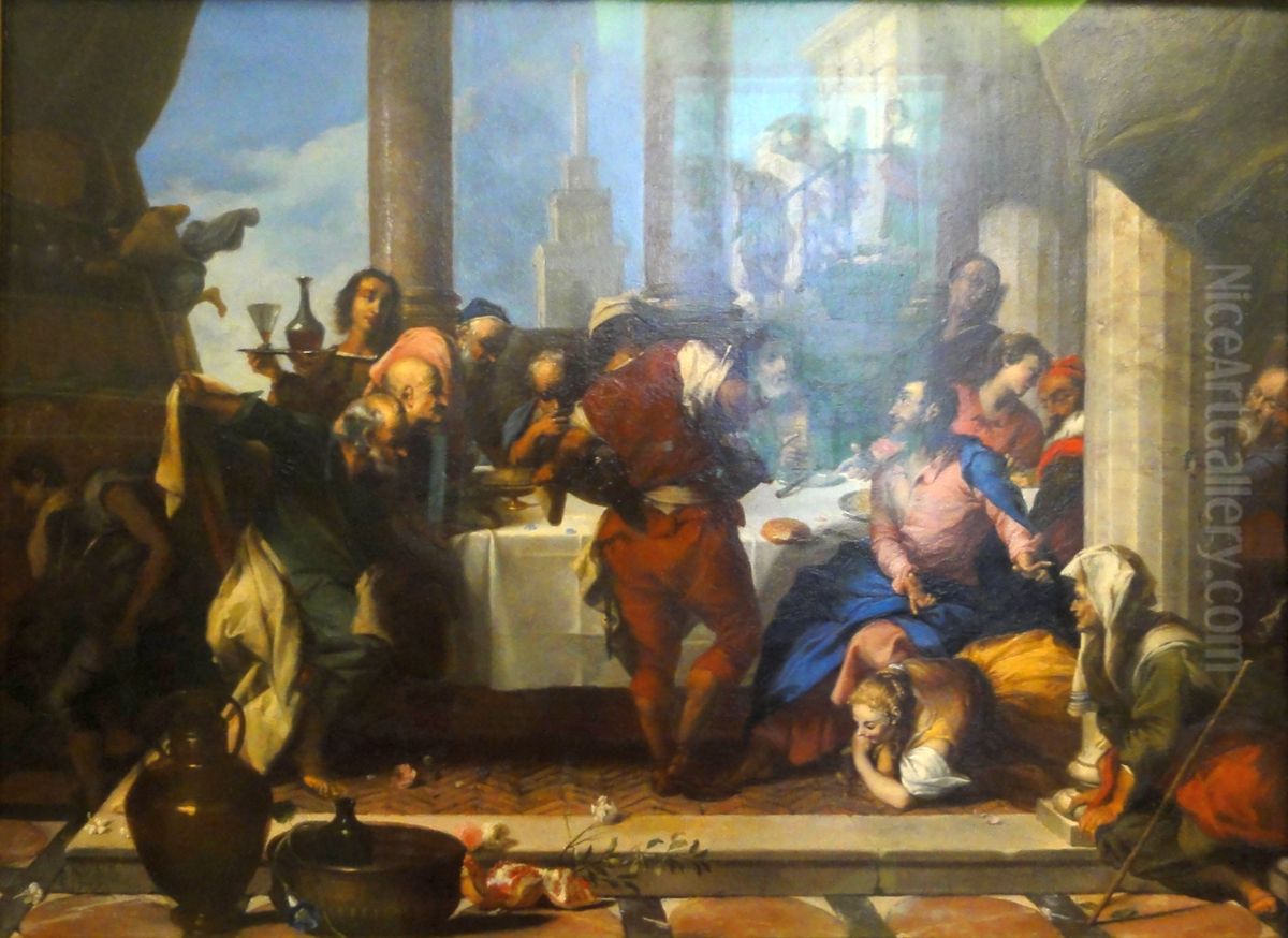 Christus im Hause des Simon Oil Painting by Nicolas Vleughels