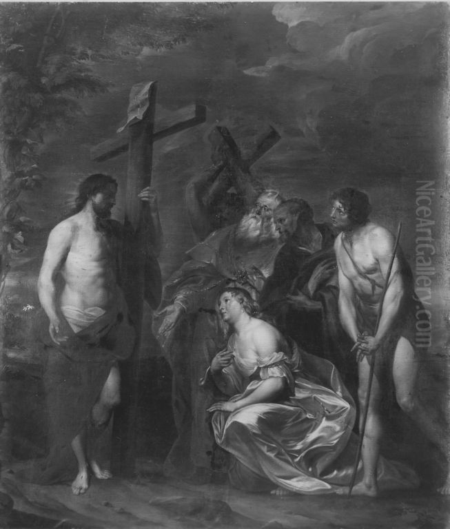 Christus und die bussende Magdalena Oil Painting by Sir Anthony Van Dyck