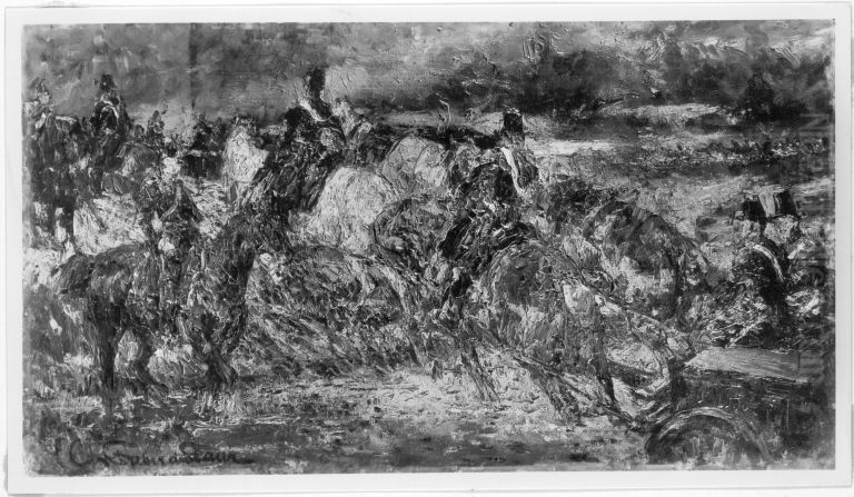 Auffahrende Artillerie Oil Painting by Otto Von Faber Du Faur