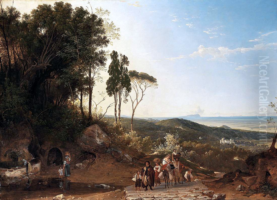 Aussicht von Ariccia gegen das Meer Oil Painting by Franz Ludwig Catel