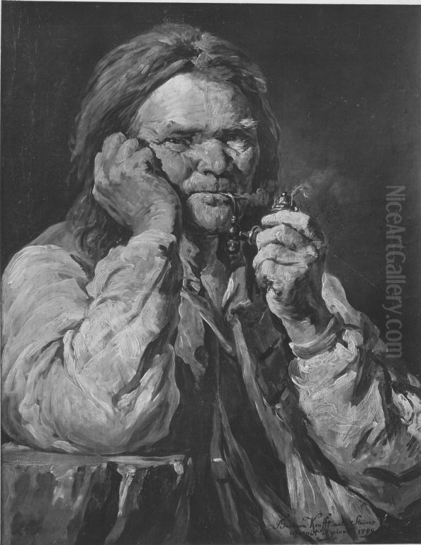 Bauer mit Pfeife Oil Painting by Barbara Krafft