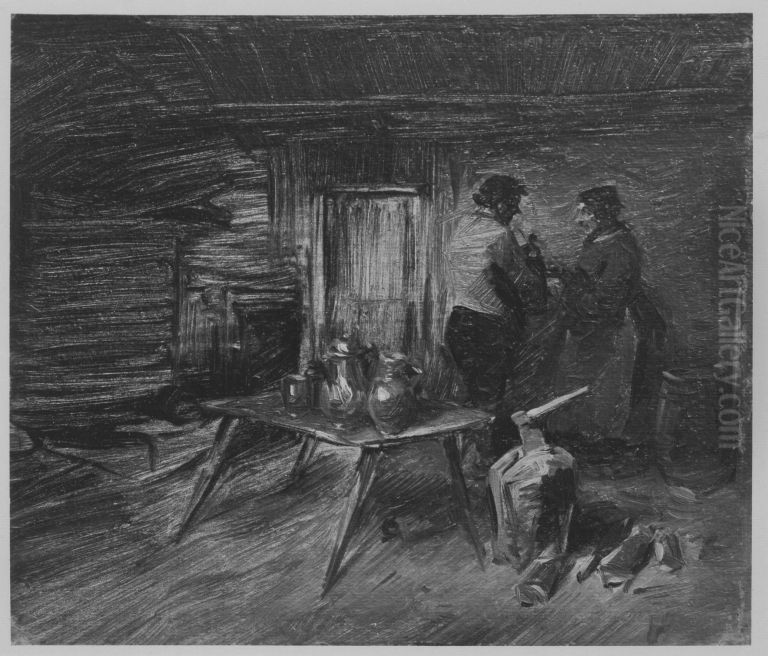 Bauernpaar in der Stube Oil Painting by Wilhelm Busch