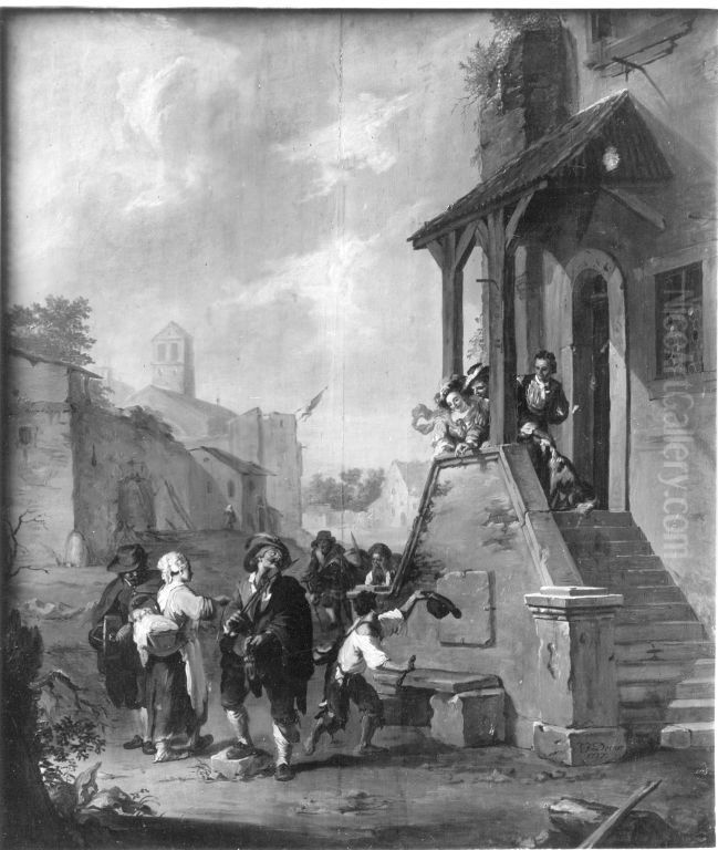 Bettelmusikanten Oil Painting by Johann Jakob Dorner the Elder