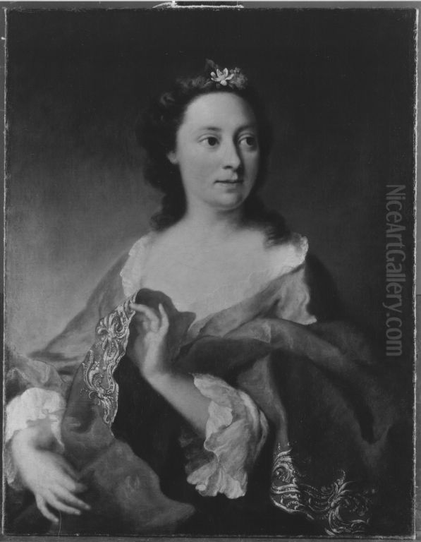 Bildnis der Gemahlin des Hofmedailleurs Franz Aandreas Schega Oil Painting by Georg Desmarees