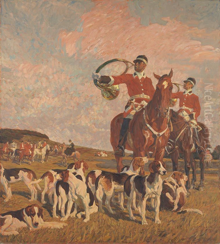 Hallali Oil Painting by Angelo Jank